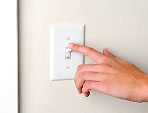 Turn off lights and appliances Turn off lights and appliances