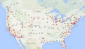 Tesla supercharger network by 2014 Tesla supercharger network by 2014