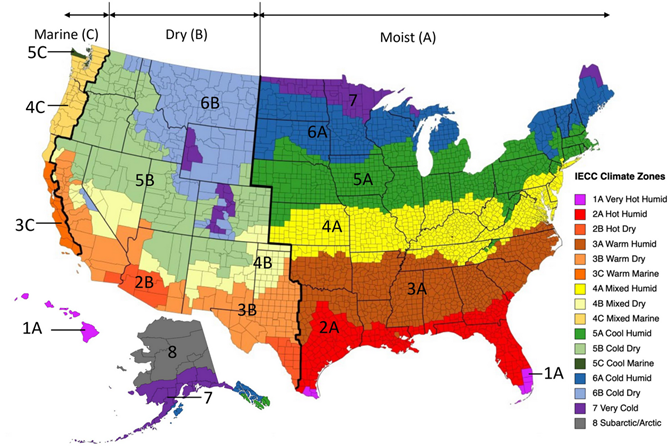 2021 IECC climate zone map