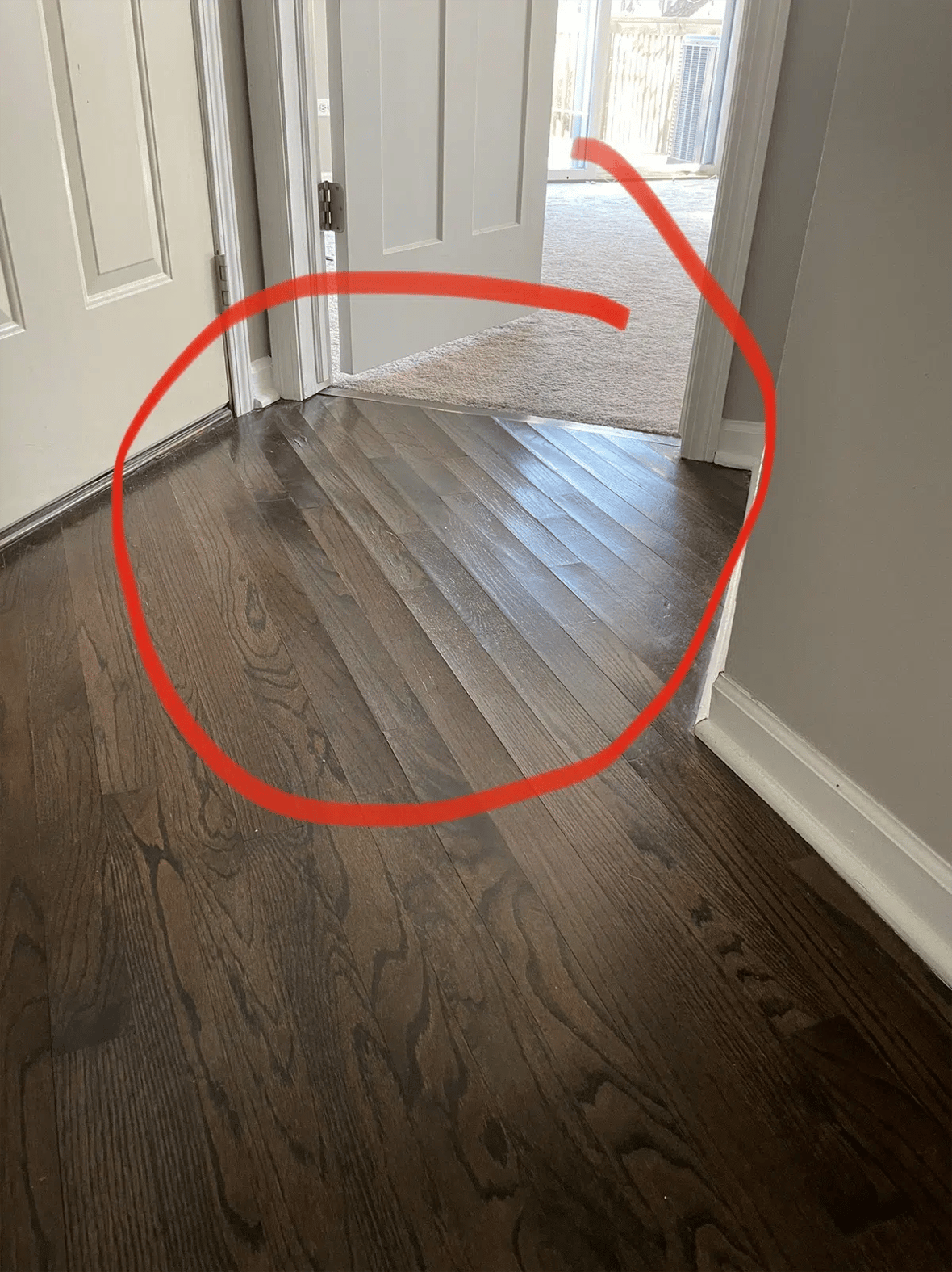 hardwood floor exposed to flooding