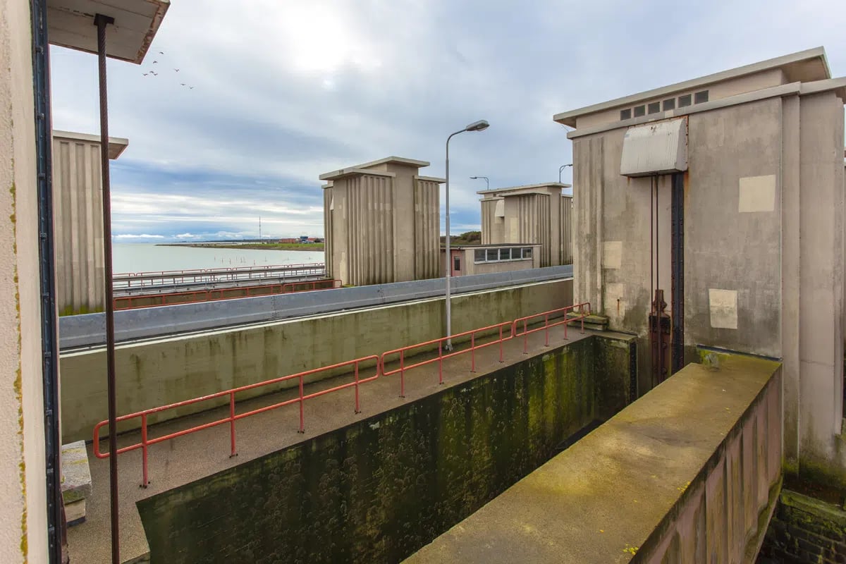 Sluice Stevinsluis in Dutch Delta Works Storm Protection