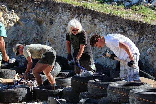 Earthship M Reynolds at work - 300