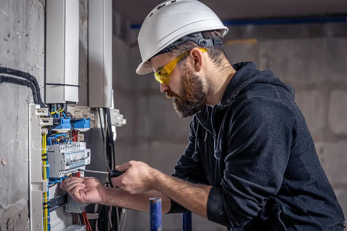 electrician with panel