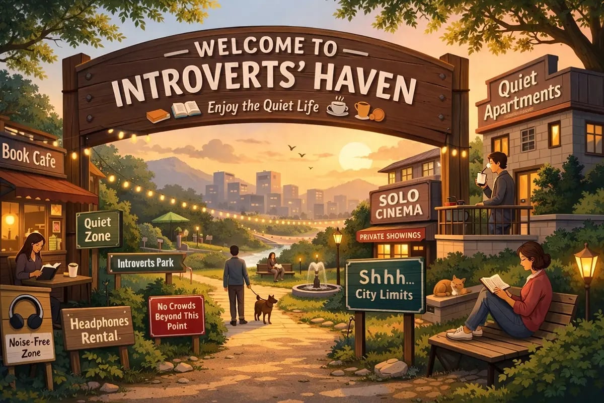 introvert city illustration