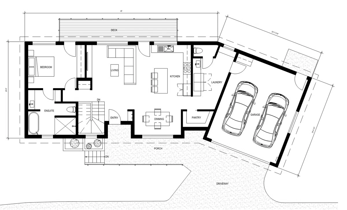 Pond View House plans w_dimensions_1