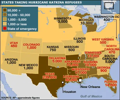 States taking Katrina refugees